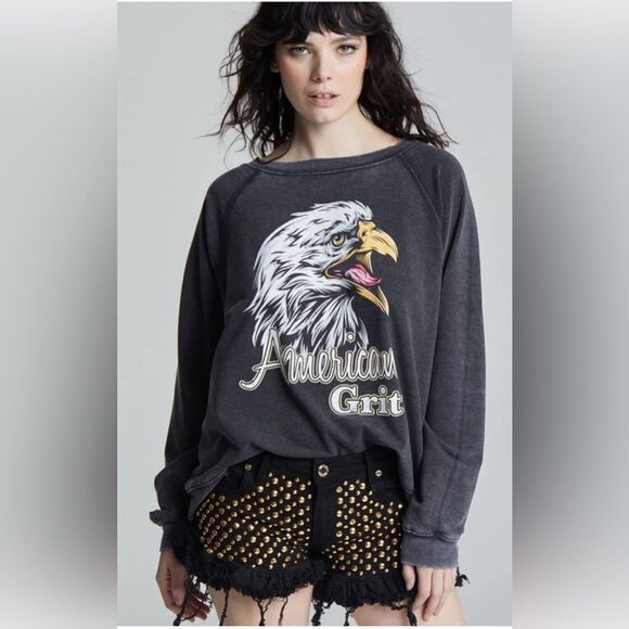American Grit Eagle Oversized Sweatshirt RECYCLED KARMA. Medium - Picture 1 of 3
